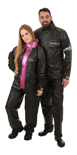 2 Capas De Chuva Motoqueiro Casal Impermeável Pvc 0,32mm