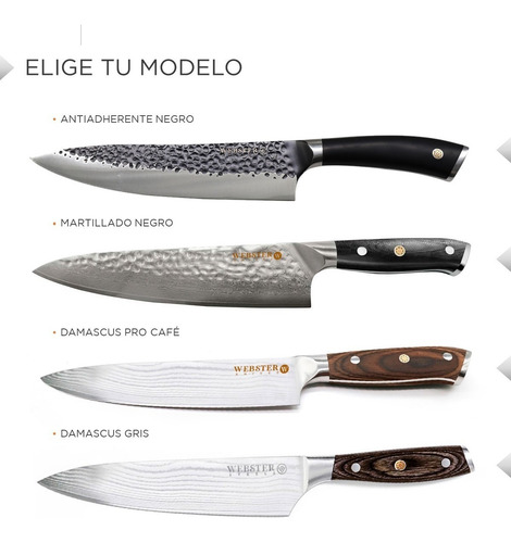 Imagen 3 de 5 de Cuchillo Acero Premium Webster Parrillero Cocina Chef Asado