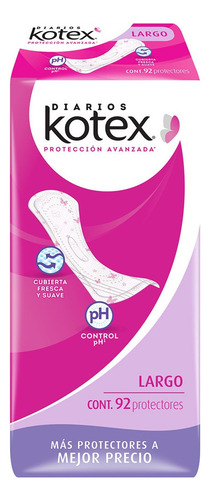 Pantiprotectores Kotex Largo 92 Protectores