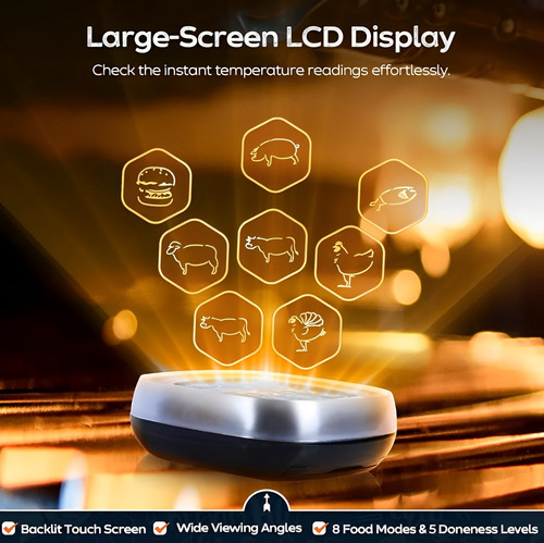 Termómetro Sonda Led Para Carne Compatible Con Horno Grill