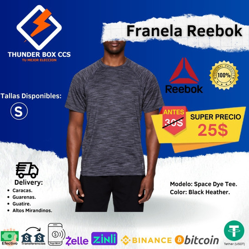 Franela Reebok Space Dye Tee 100% Original Varios Colores