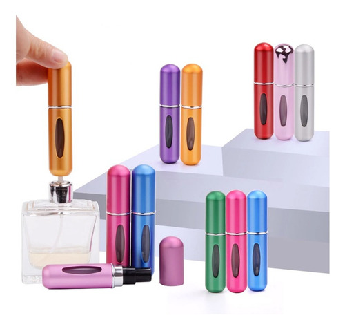 Mini Atomizadores Para Perfume Recargable Capsula Viajes X5