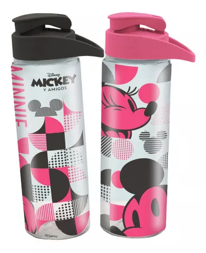Botella Cristal Mickey 500ml - Rosa - Botella Agua Disney