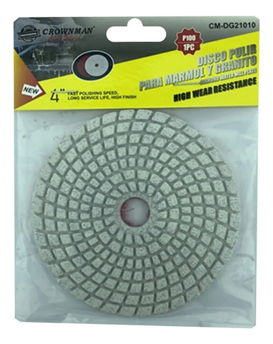 Disco Lija Para Pulir Marmol Granito 4 Pulgadas Crownman