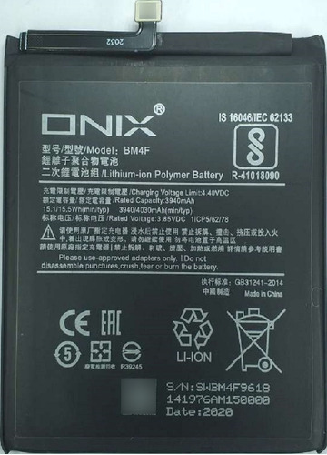 Bateria Compatible Onix Bm4f Para Xiaomi Mi 9 Lite