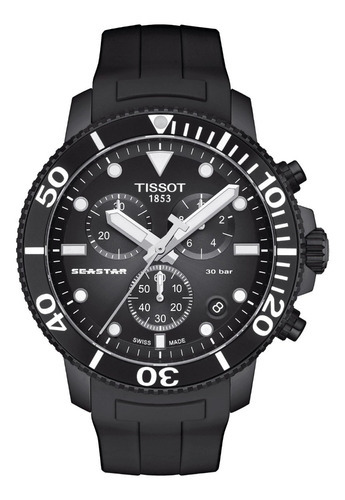 Reloj Tissot Seastar 1000 Chronograph T1204173705102 Hombre Color de la malla Negro Color del bisel Negro Color del fondo Negro