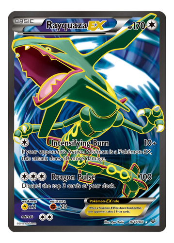 Cartas Pokemon Rayquaza Ex 104/108 Full Art Ros 3x