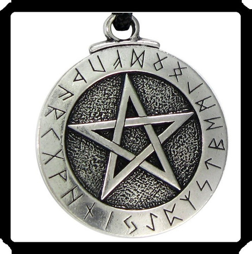 Collar Dije Pentagrama Runas Cadena Estrella Wicca Magia 