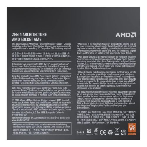 Procesador Amd Ryzen 7 7700 De 8 Núcleos Y 16 Hilos Desbloqu