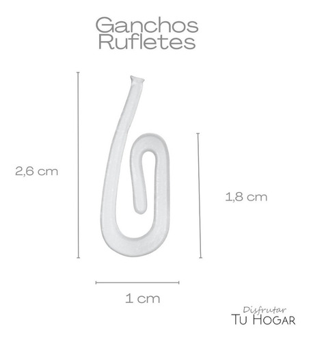 Imagen 3 de 7 de Gancho Ruflete Rulito Para Cortina Riel Pack X 24