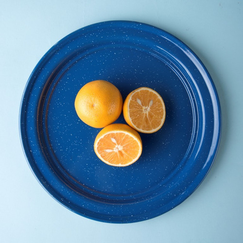 Juego De Plato Base De Peltre, 6 Piezas Azul