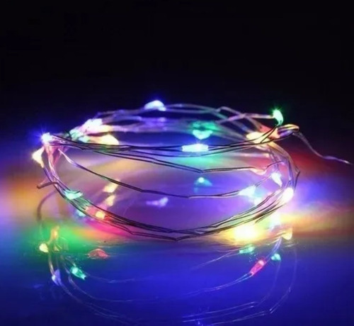 Luces Micro Led Hadas 2 Metros Multi Colores Pilas Incluidas