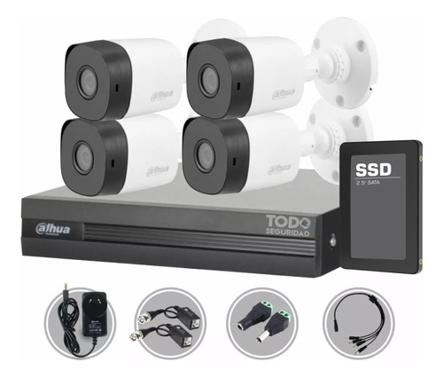 Kit Seguridad Cctv Dahua Dvr 8ch  + 4 Camara 1080p 2mp+disco