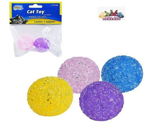 Bolinha De Brinquedo Para Gatos Cães C/ Guizo 2 Unidades