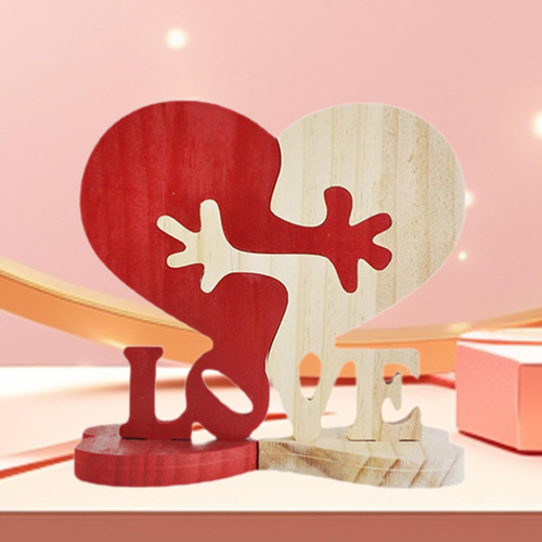 Adornos De Madera En Forma De Corazón Estatua 12cm X 12cm