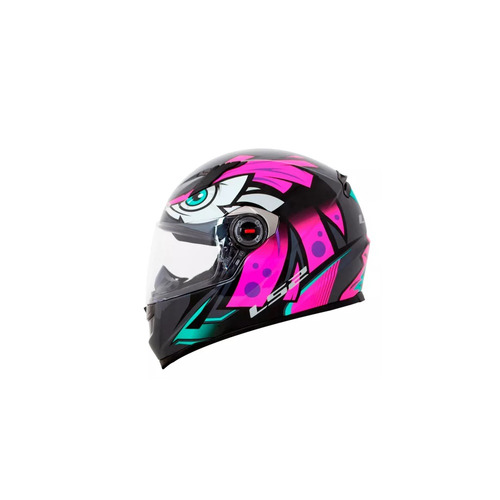 Capacete para moto  integral LS2  FF358 FF358  fuchsia e black tribal tamanho M 