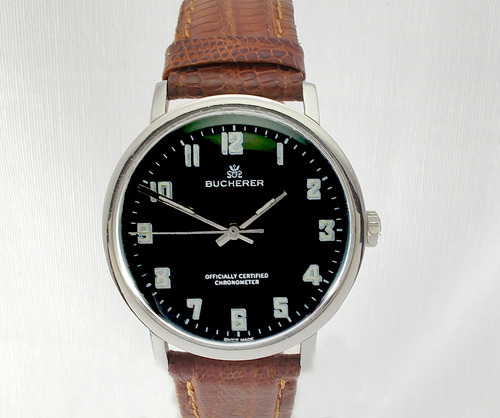 Reloj Bucherer, Automático, Raro, Cuadrante Repintado Marrón Claro Plateado Negro (Usado)