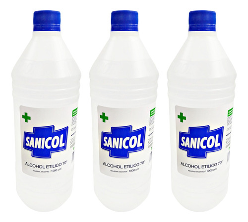 Alcohol Etilico Fino 70 Vol (70-30) Sanicol Kit X 3 Litros