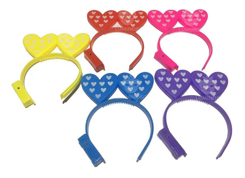 Promo Cotillon Luminoso 20 Vinchas Dos Corazones Led!