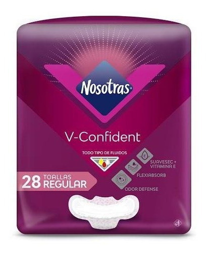 Toallas Higiénicas Nosotras V-confident Regular Paquete X 28