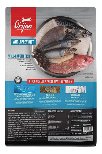 Imagen 2 de 4 de Alimento Orijen Six Fish para perro todas las edades todos los tamaños sabor pescado en bolsa de 11.4kg
