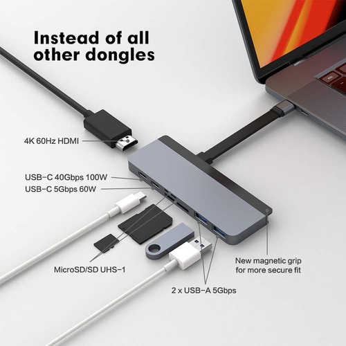 Hub Usb C Hyperdrive, Adaptador De Doble Concentrador Mac Ti