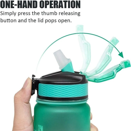 Imagen 2 de 10 de Botella De Agua Motivacional Con Marcador De 1 Lt Deportiva