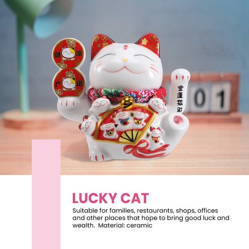 Adorno De Cerámica B57 Pulgadas Con Forma De Gato Maneki Nek