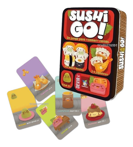 Imagen 2 de 6 de Sushi Go! Devir Español Juego De Mesa Scarlet Kids