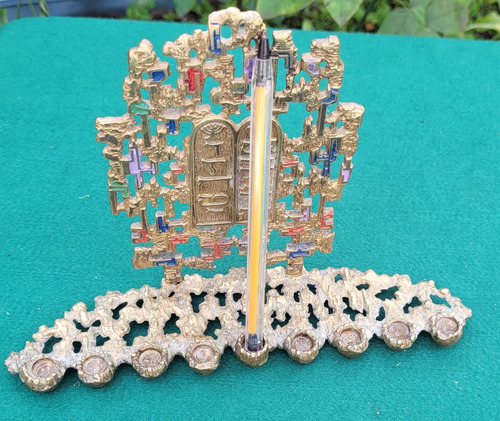 Candelabro Bronze Antigo Judaico 9 Mini Velas Cobre (Usado)
