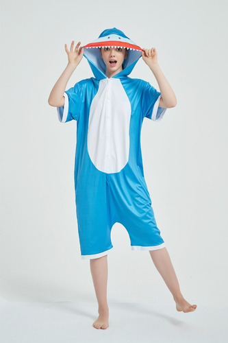 Imagen 5 de 9 de Tiburon Pijama Kigurumi Enterito De Verano Kawaii