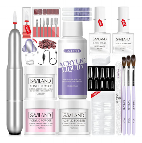 Saviland Kit De Uñas Acrílicas Con Puntas De Uñas, Juego De