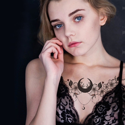 Y Adesivos De Tatuagem No Peito, 6 Unidades