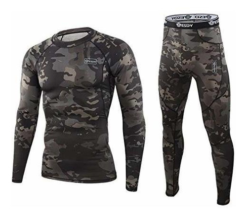 Hombres S Ropa Interior Térmica Capa Set Sport Base Long Joh