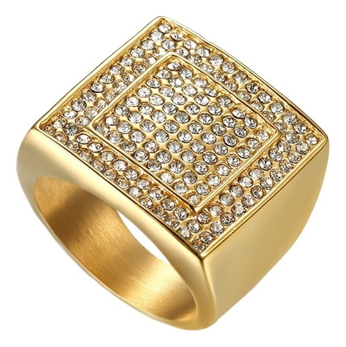 Anillo De Diamantes For Hombre, Anillo Oro De Acero