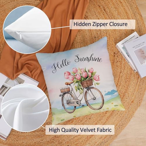 Juego De 4 Fundas De Almohada 60 X 60 Cm Flores