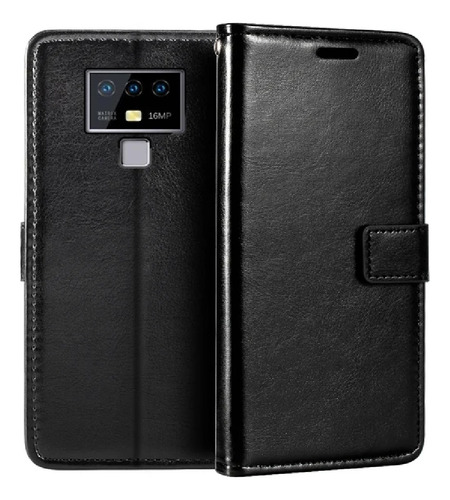 Funda Case Para Xiaomi Note 9 Flip Cover Negro Antishock