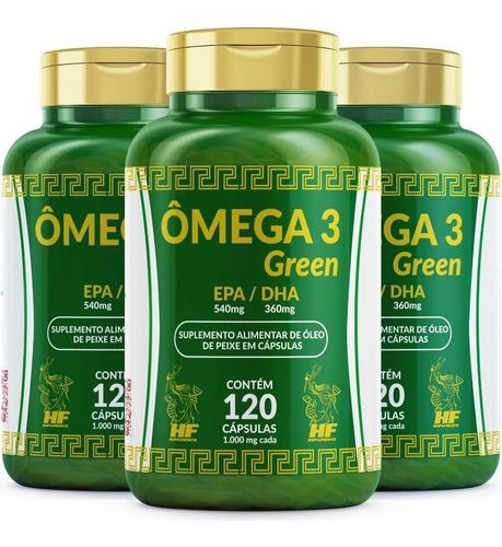 Imagem 1 de 4 de Kit 3x Omega 3 1000mg 120cps - Total 360 Caps