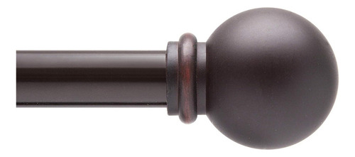 Barra Cortina Bola Para Ventana 71-122 Cm, Café Resistente