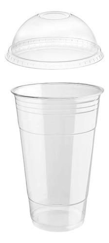 Vasos Pet 22 Oz Para Frappe C/ Tapa Domo 100pz Color Transparente