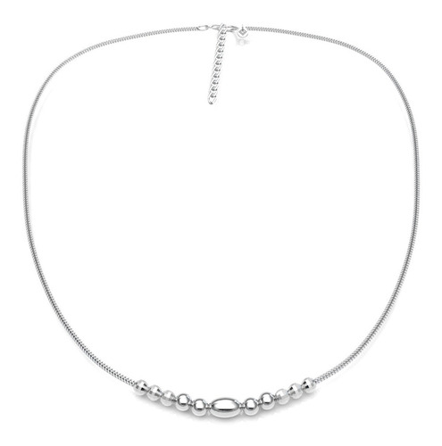 Imagen 2 de 9 de Collar Gargantilla Plata 925 Bolita Diamantada Mujer Agálea