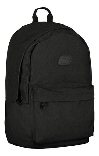 Mochila Backpack Skechers En Poliéster Color Negro Unisex Diseño De La Tela Liso