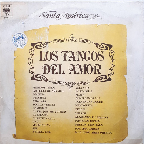 Santa America - Los Tangos Del Amor Lp