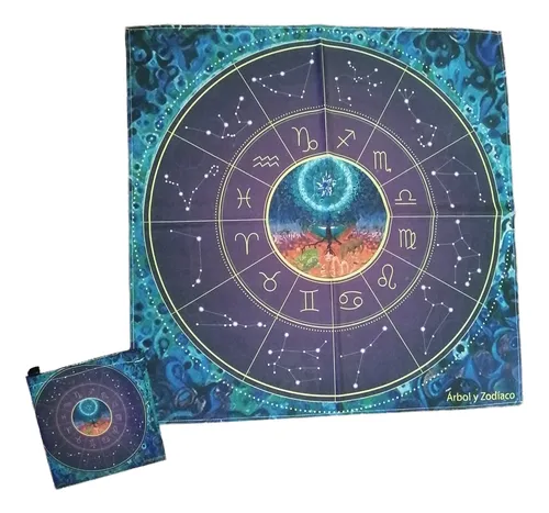 Paño Tarot + Bolsa Para Guardar, Zodiaco  Astros