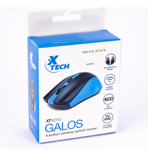 Mouse Inalambrico Xtech Xtm-310bl Azul Original