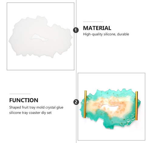 Molde Epóxico Para Posavasos Diy Con 2 Asas, Bandeja Crystal