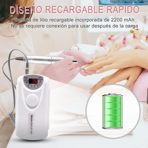 Drill Para Uñas Profesional, Taladro Uñas Electrico Portátil