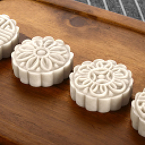 50g Mooncake Barrel Mold Com 8pcs Flower Selos Imprensa De M