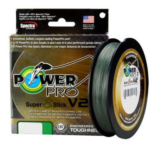 Linha Multi Powerpro Super 8 Slick 0.23mm 20lbs - 135m Cor Verde-escuro