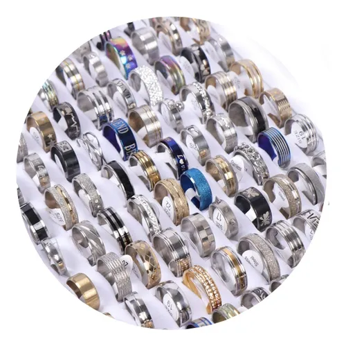 comprar 8 Anillos Para Mujer Y Hombre De Acero Pack Set Elegante